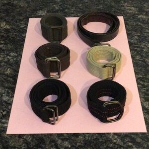 D-Ring and Leather Belts x 6 (Size 36)